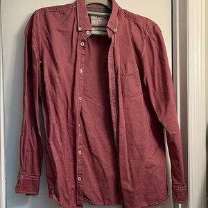 Cotton On Men's Casual Red Button-Down Shirt